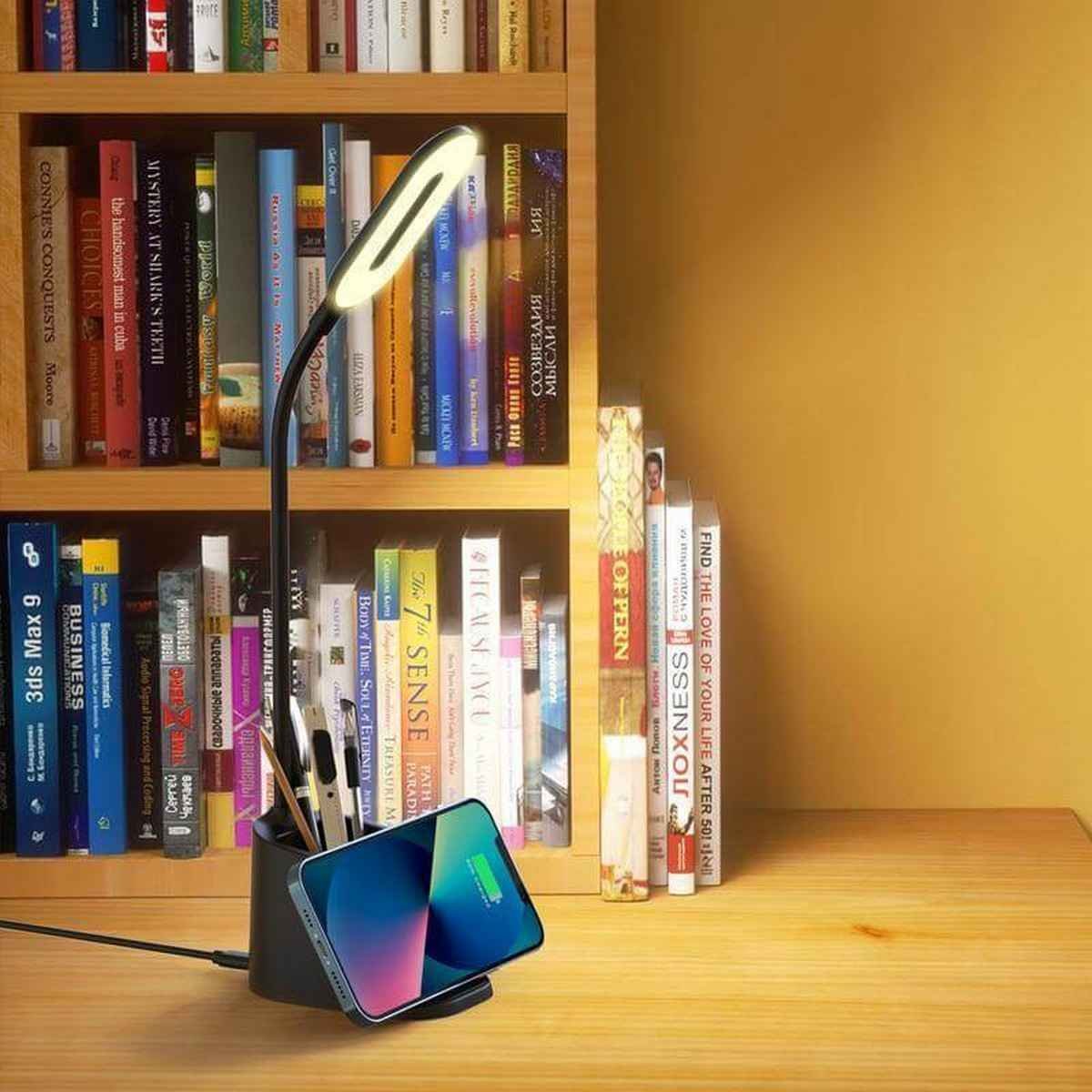 ALMERE 3-in-1 Desk Lamp with Wireless Charger & Pen Holder