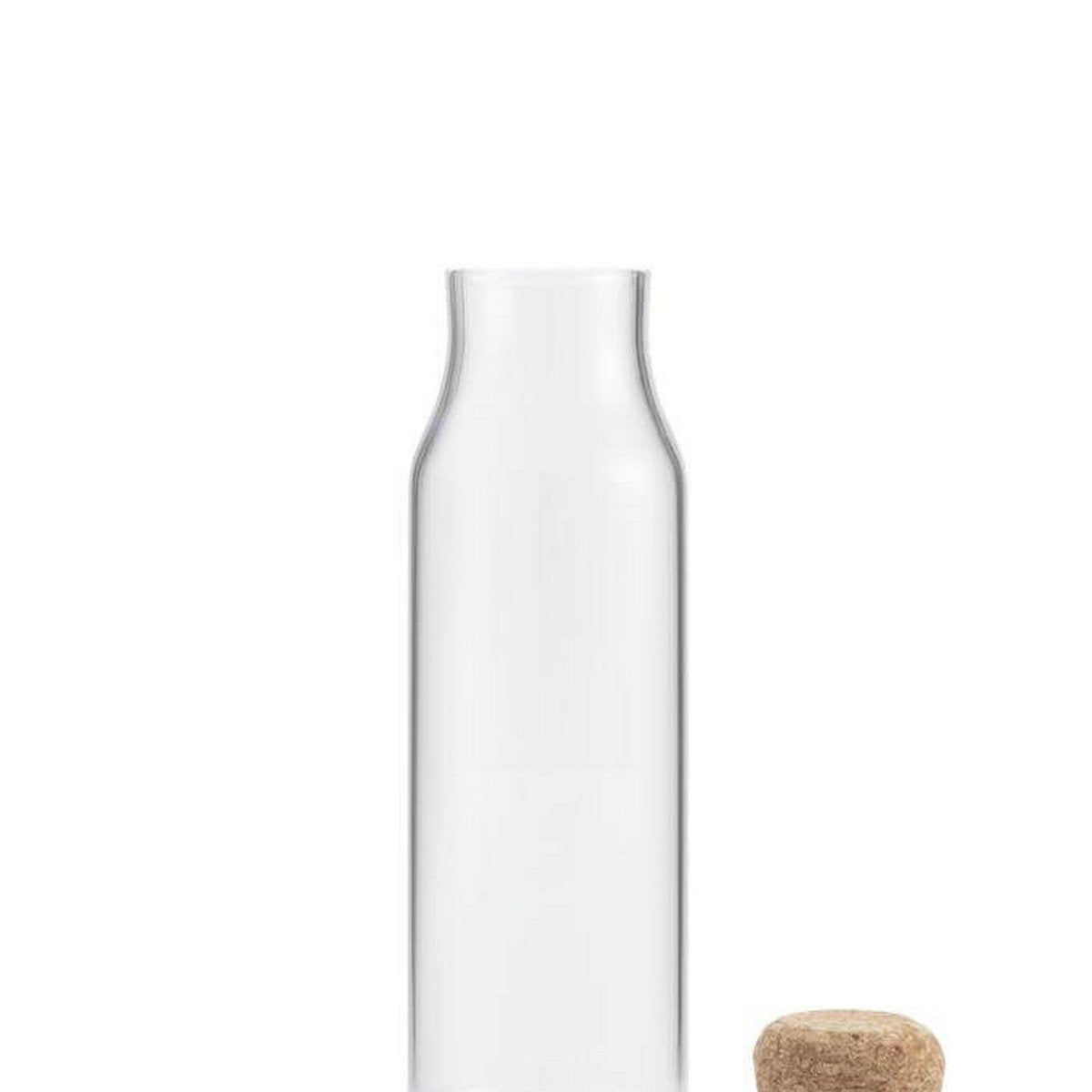 BERKA Borosilicate Glass Bottle with Cork Lid - 600ml