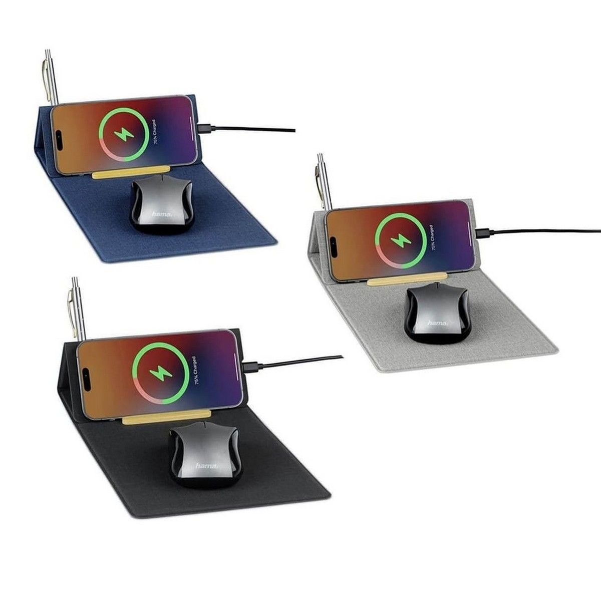 BLACE Recycled PU Wireless Mousepad & Desk Organizer - 15W