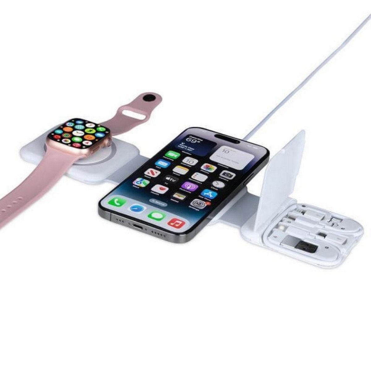 BOLERO 2-in-1 Wireless Charger with Multi-Cable Set