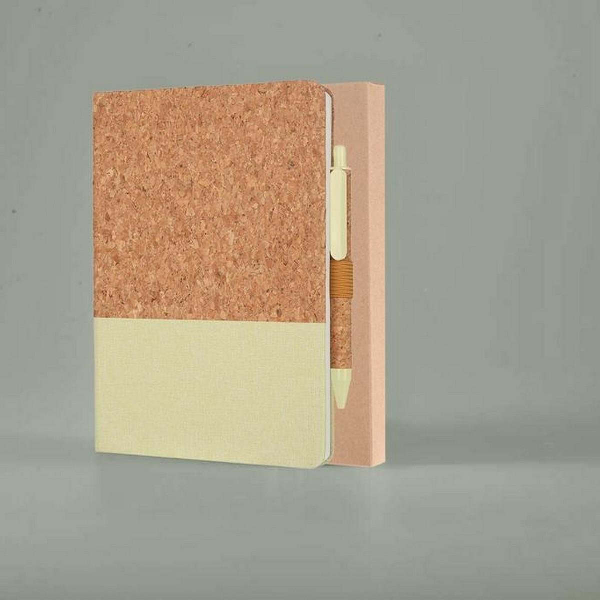 BORSA A5 Cork Fabric Notebook & Pen Set - Eco Neutral