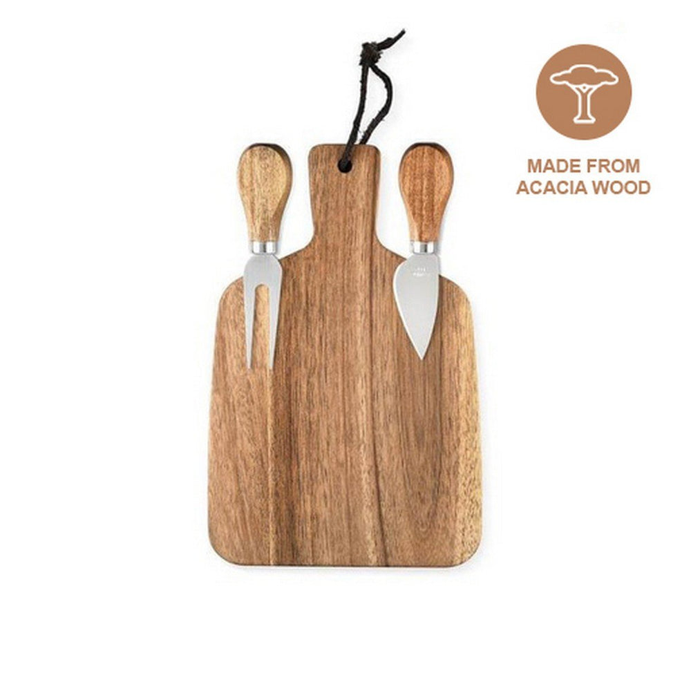 CUCINA Wooden Serving Board with 2 Knives - Eco Neutral