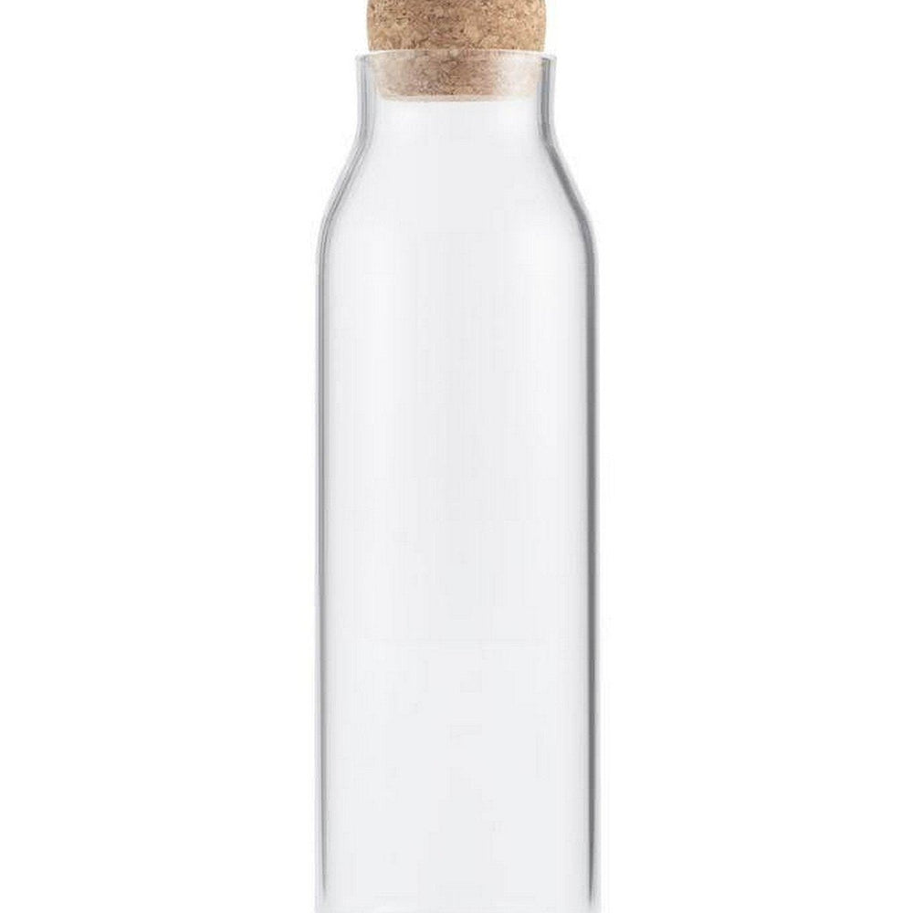 DELLACH Borosilicate Glass Bottle with Cork Lid - 1200ml
