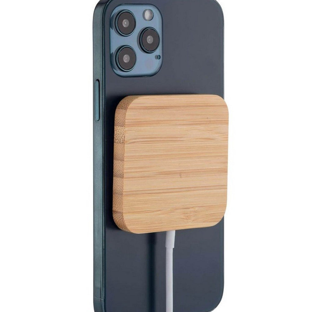 DOMITZ 15W Bamboo MagSafe Wireless Charger - Square Design