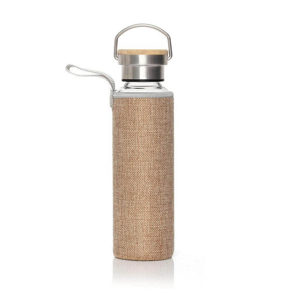 FLOHA Borosilicate Glass Bottle with Jute Sleeve - 500ml