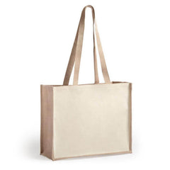 FRUNZA Jute Bag with Two-Sided Canvas - Durable & Stylish