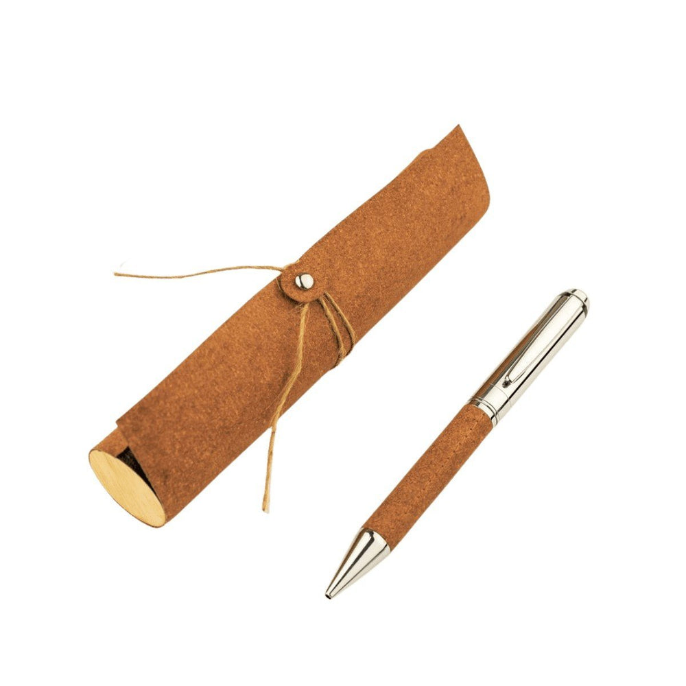 KORU Metal Pen with Recycled Leather Barrel - Eco Neutral®