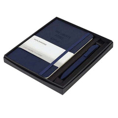 Moleskine Large Notebook & Go Pen Set - Navy Blue Classic