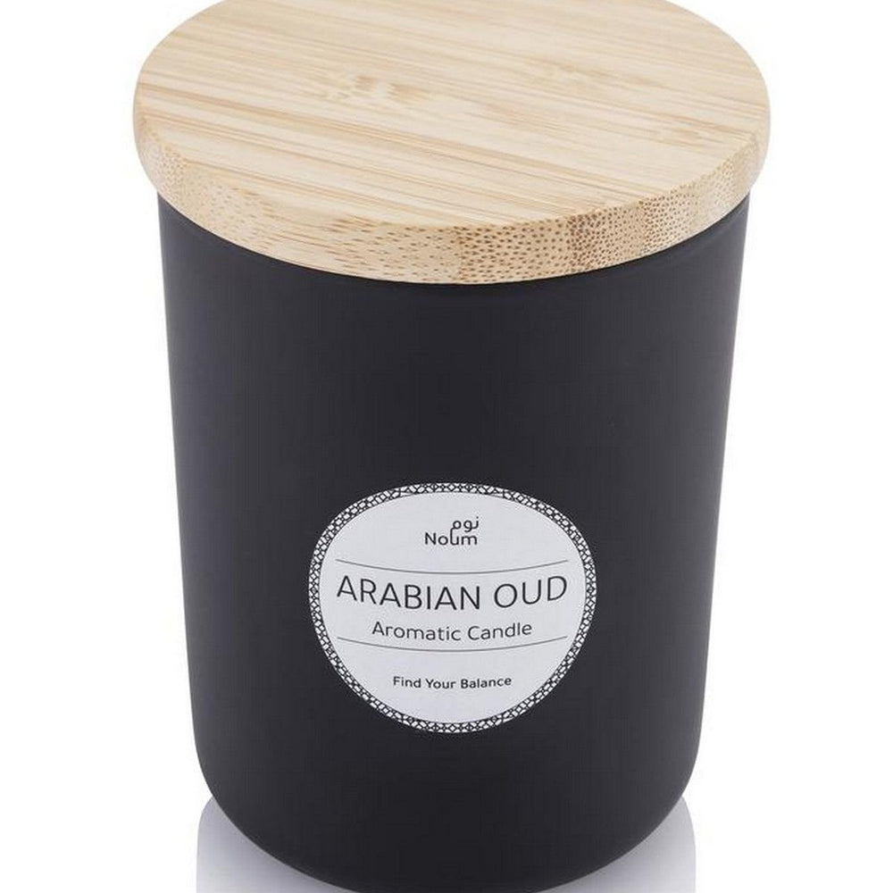 NOUM Arabic Oudh Glass Candle with Bamboo Lid
