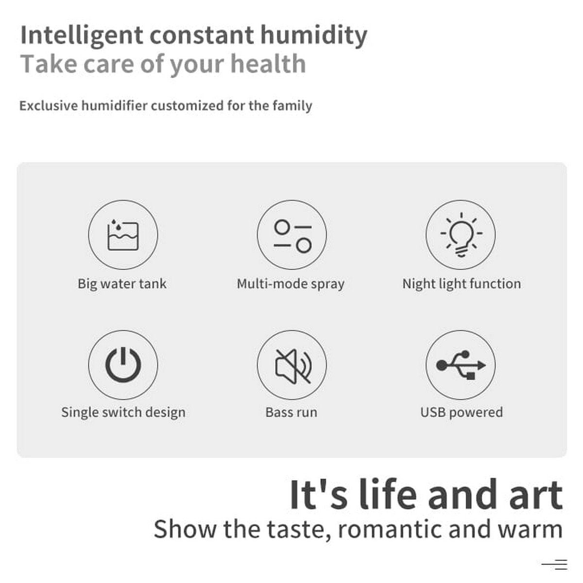 Portable Humidifier X with LED Light - Compact & Efficient