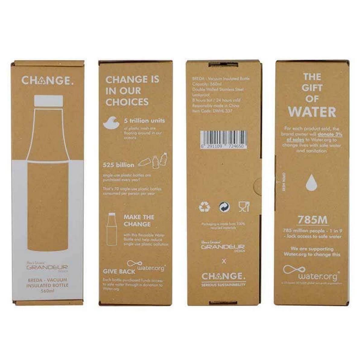 R BREDA Recycled Insulated Water Bottle - CHANGE Collection