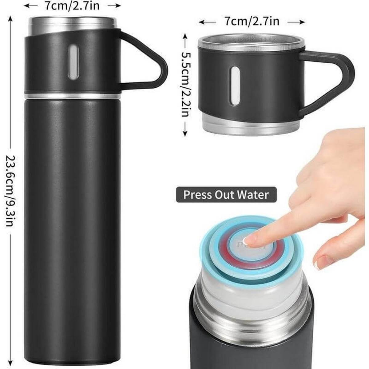 SAFFLE Gift Set - Vacuum Flask & Two Cups for Families