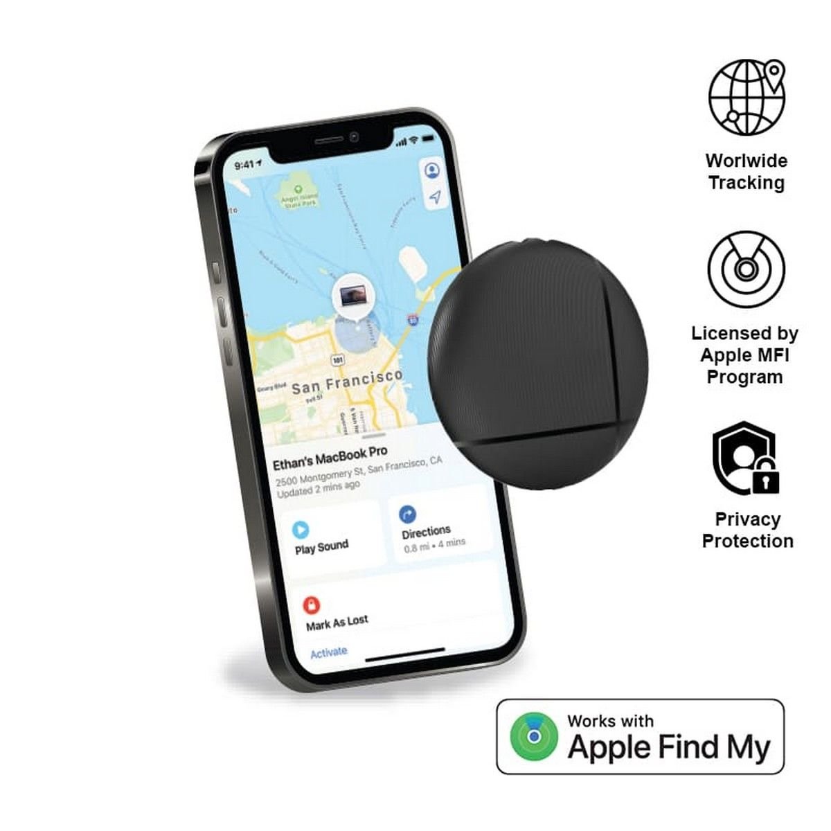 Santhome® TAG Smart Tracker - Apple MFI Certified
