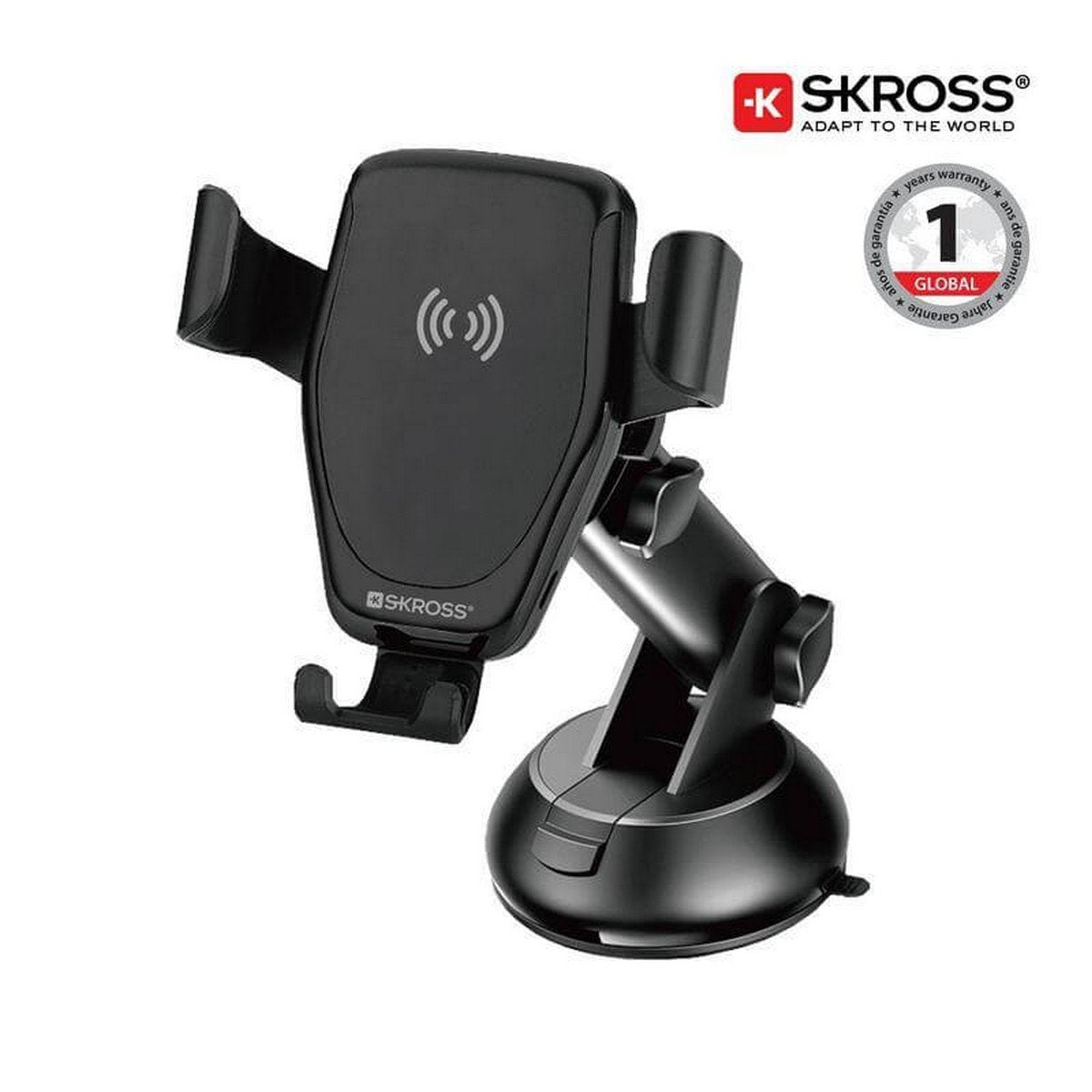 SKROSS Car Phone Holder & Wireless Charger - Black Edition