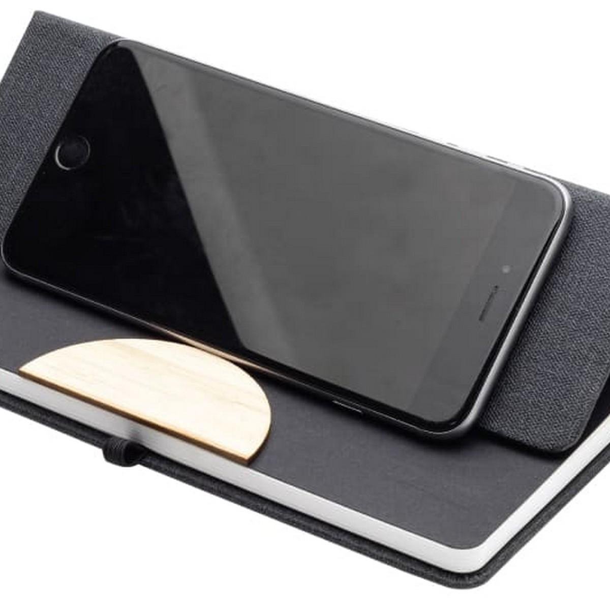 STADE A5 Notebook with Folding Phone Stand - Hard Cover