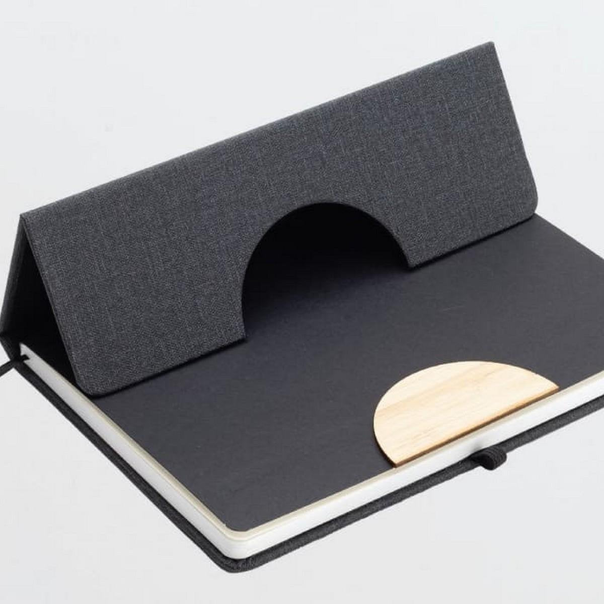 STADE A5 Notebook with Folding Phone Stand - Hard Cover