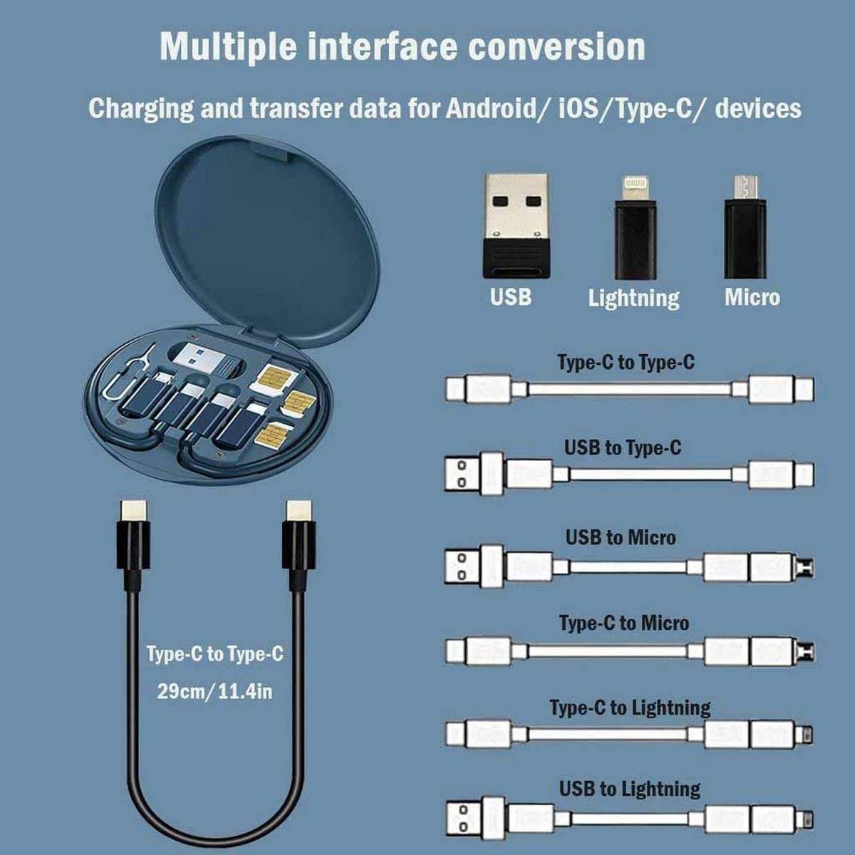 TAVIRA Recycled Multi-Cable Set - Eco-Friendly & Versatile