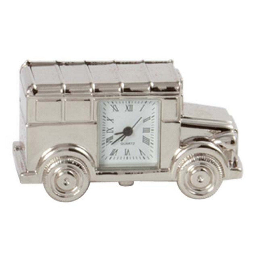 TRIOMPE Silver-Plated Desk Clock - Pierre Cardin Elegant Design