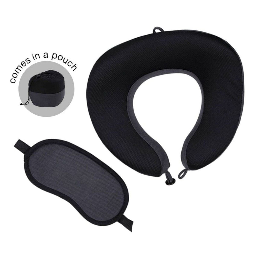 ZABARI Travel Set - Pillow & Eyemask in Santhome Pouch